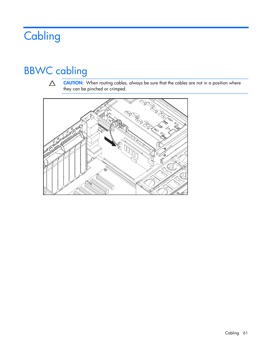 Cabling, Bbwc cabling | HP DL580 User Manual | Page 61 / 108