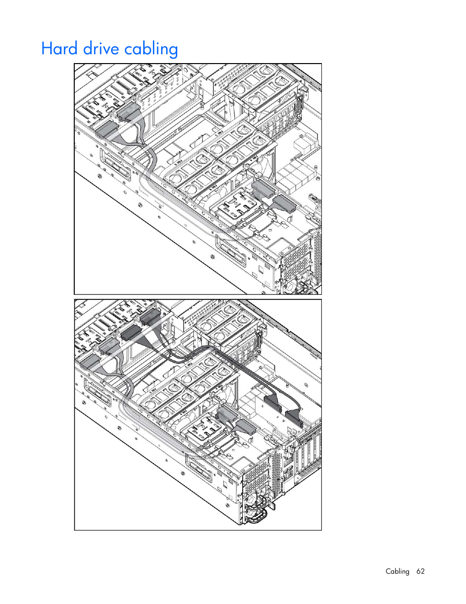 Hard drive cabling | HP DL580 User Manual | Page 62 / 108