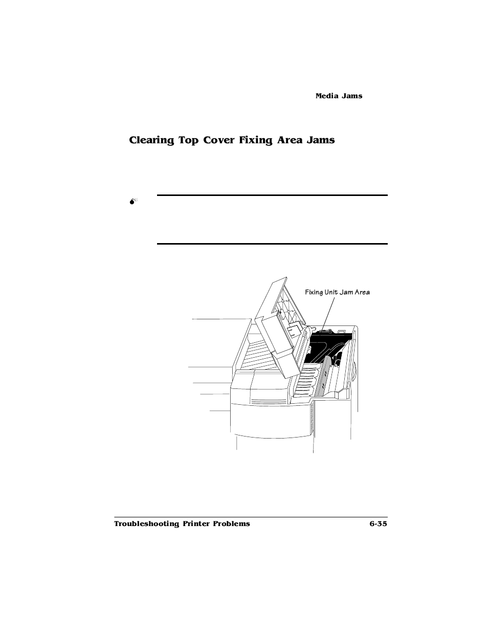 Clearing top cover fixing area jams, Clearing top cover fixing area jams 6-35, Ohdulqj7rs&ryhu)l[lqj$uhd-dpv | HP 2425 User Manual | Page 115 / 186