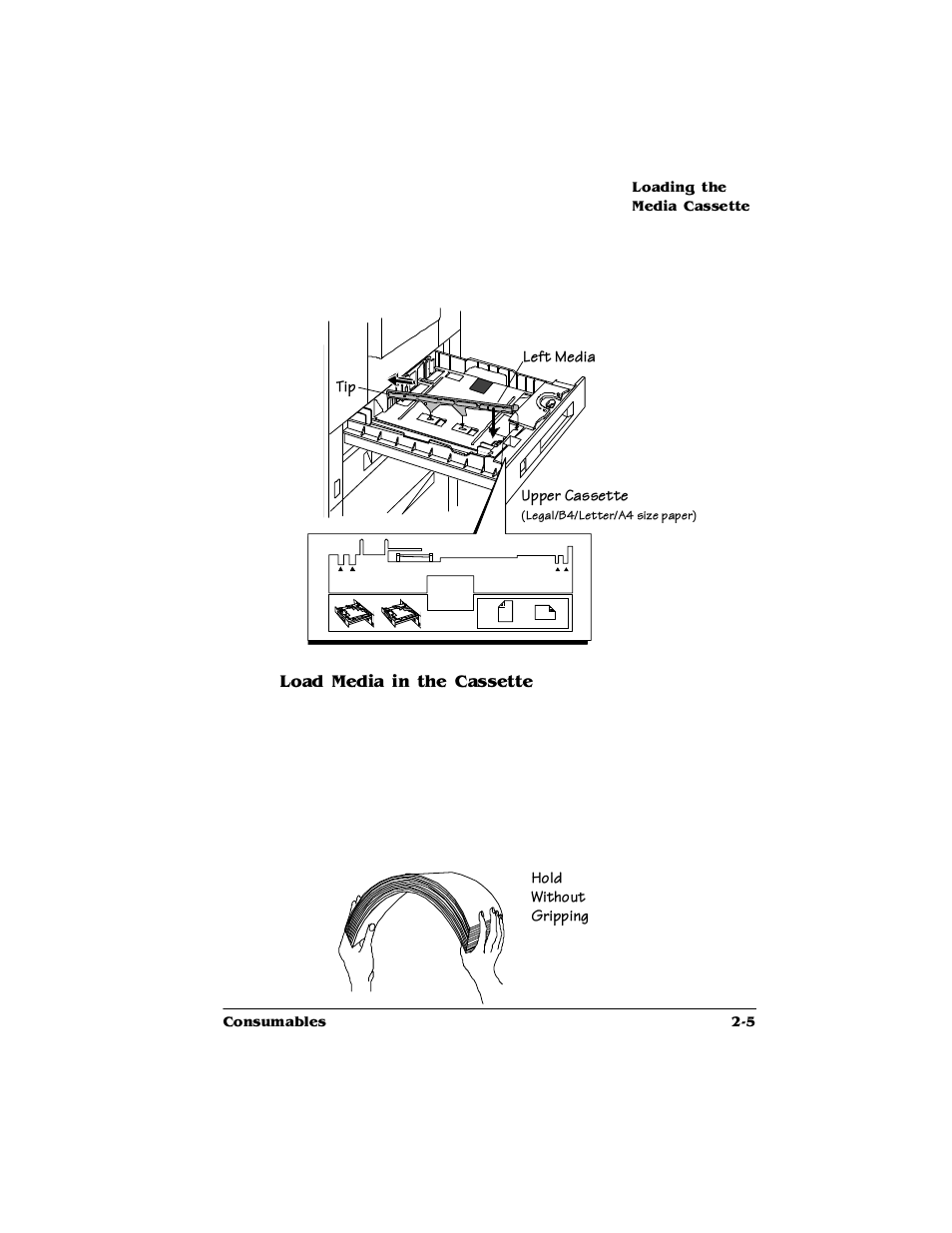 Load media in the cassette, Rdg0hgldlqwkh&dvvhwwh | HP 2425 User Manual | Page 17 / 186