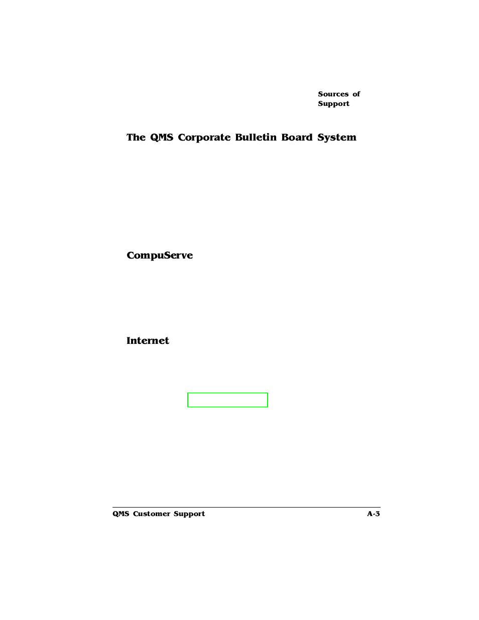 The qms corporate bulletin board system, Compuserve, Internet | Rpsx6huyh, Qwhuqhw | HP 2425 User Manual | Page 175 / 186