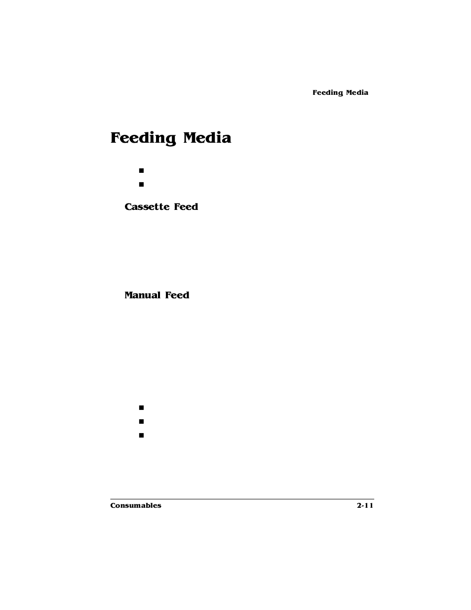 Feeding media, Cassette feed, Manual feed | Feeding media -11, Cassette feed 2-11 manual feed 2-11, Hhglqj0hgld, Dvvhwwh)hhg, 0dqxdo)hhg | HP 2425 User Manual | Page 23 / 186