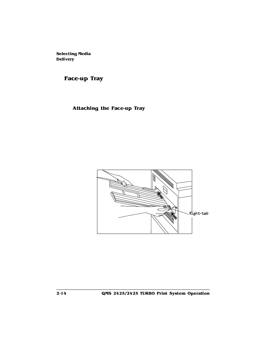 Face-up tray, Attaching the face-up tray, Face-up tray 2-14 | Dfhxs7ud | HP 2425 User Manual | Page 26 / 186