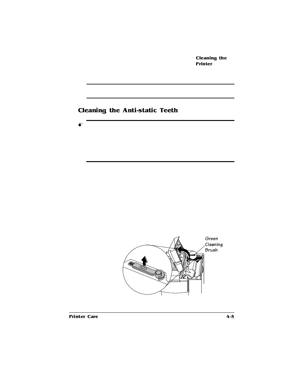 Cleaning the anti-static teeth, Cleaning the anti-static teeth 4-5, Ohdqlqjwkh$qwlvwdwlf7hhwk | HP 2425 User Manual | Page 65 / 186