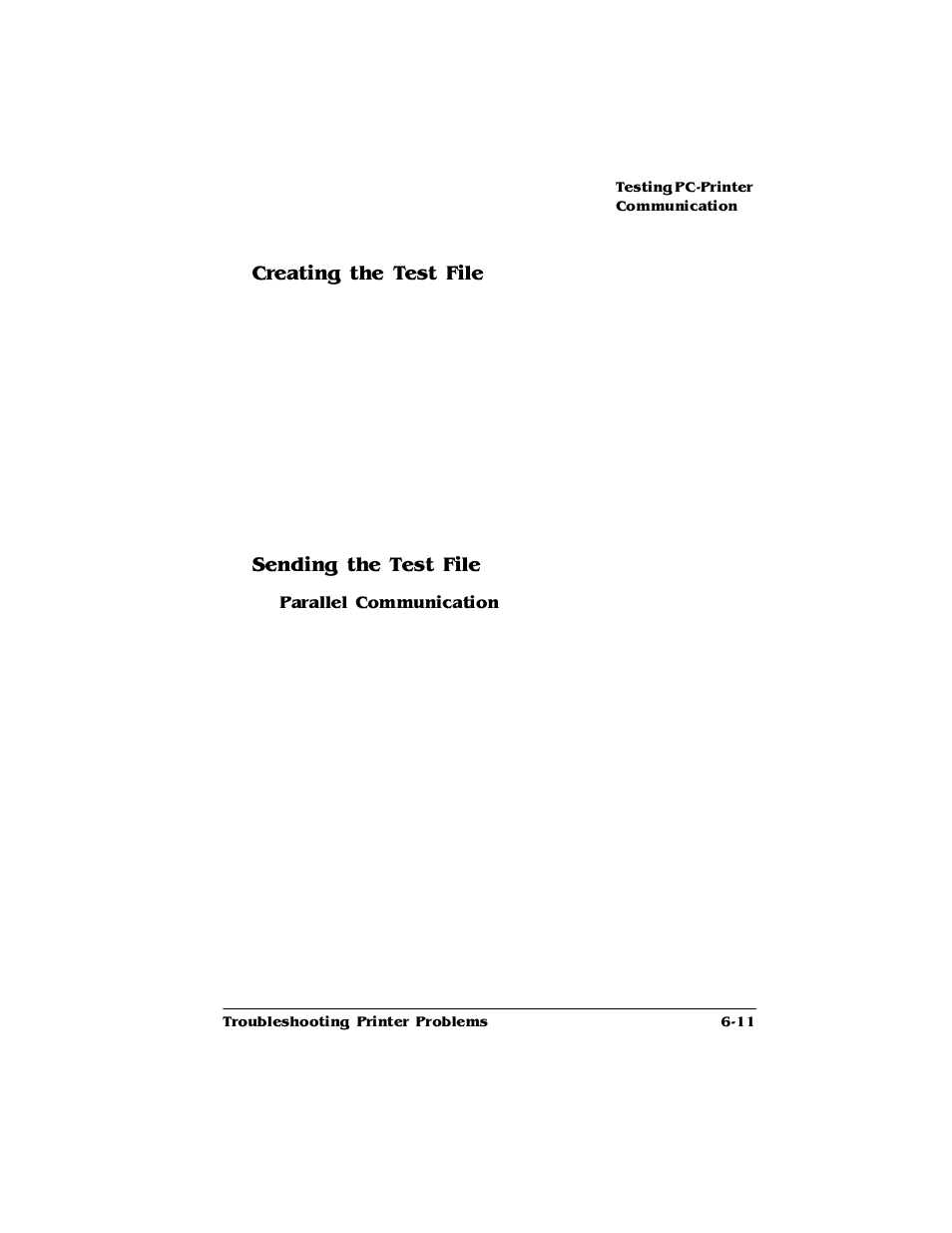 Creating the test file, Sending the test file, Parallel communication | Uhdwlqjwkh7hvw)loh, 6hqglqjwkh7hvw)loh | HP 2425 User Manual | Page 91 / 186