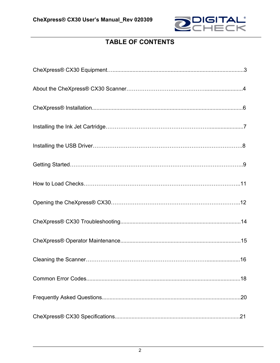 HP CheXpress CX30 User Manual | Page 2 / 22