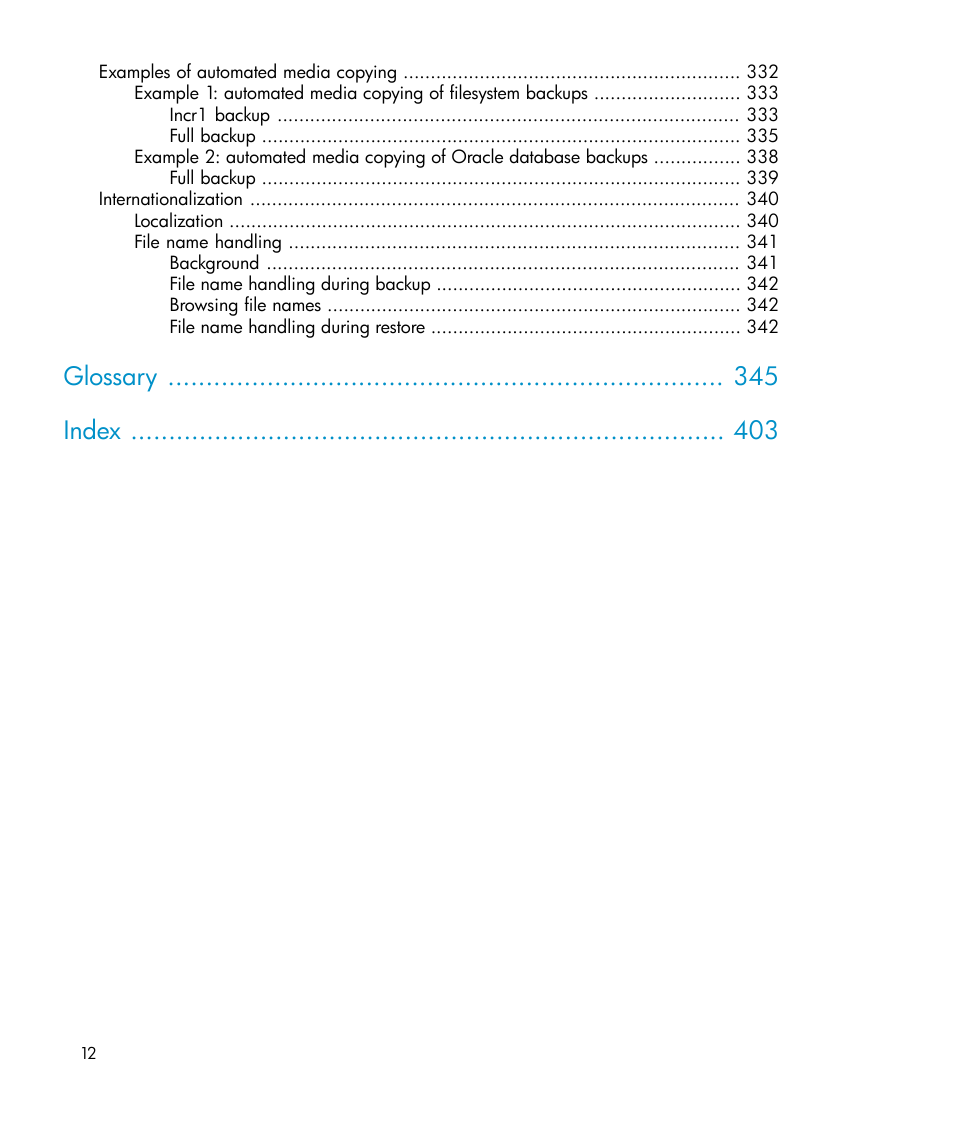 Glossary index | HP B6960-96035 User Manual | Page 12 / 422