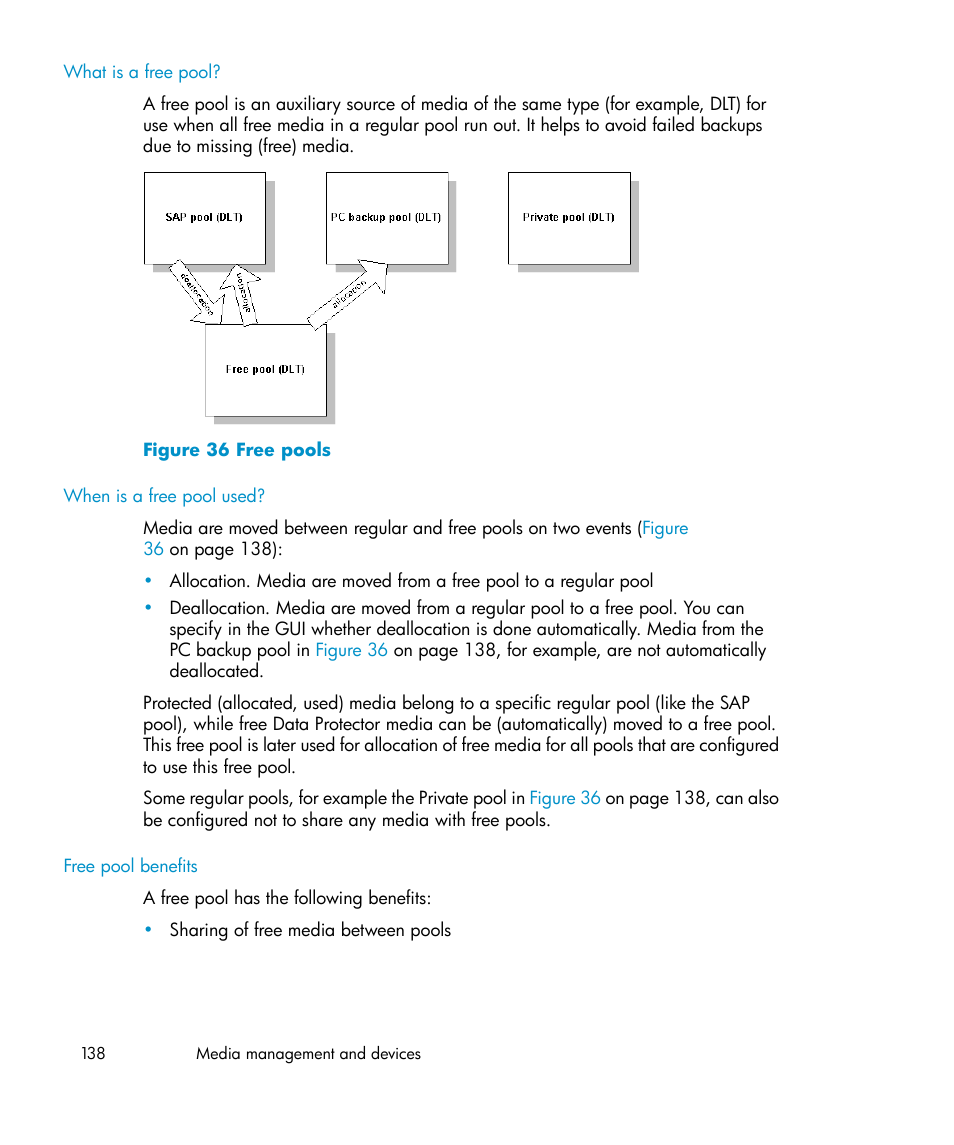 Free pools | HP B6960-96035 User Manual | Page 138 / 422