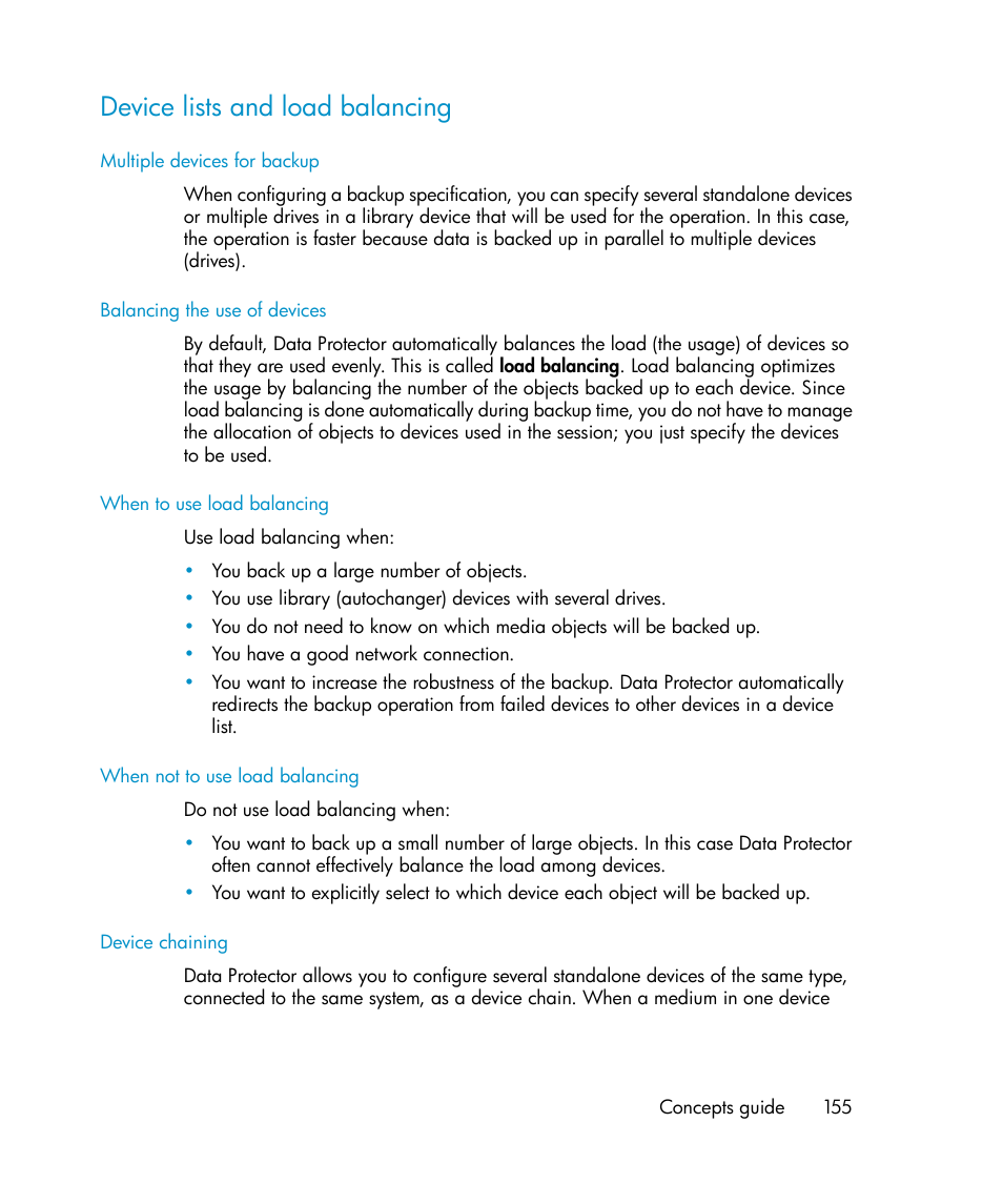 Device lists and load balancing | HP B6960-96035 User Manual | Page 155 / 422