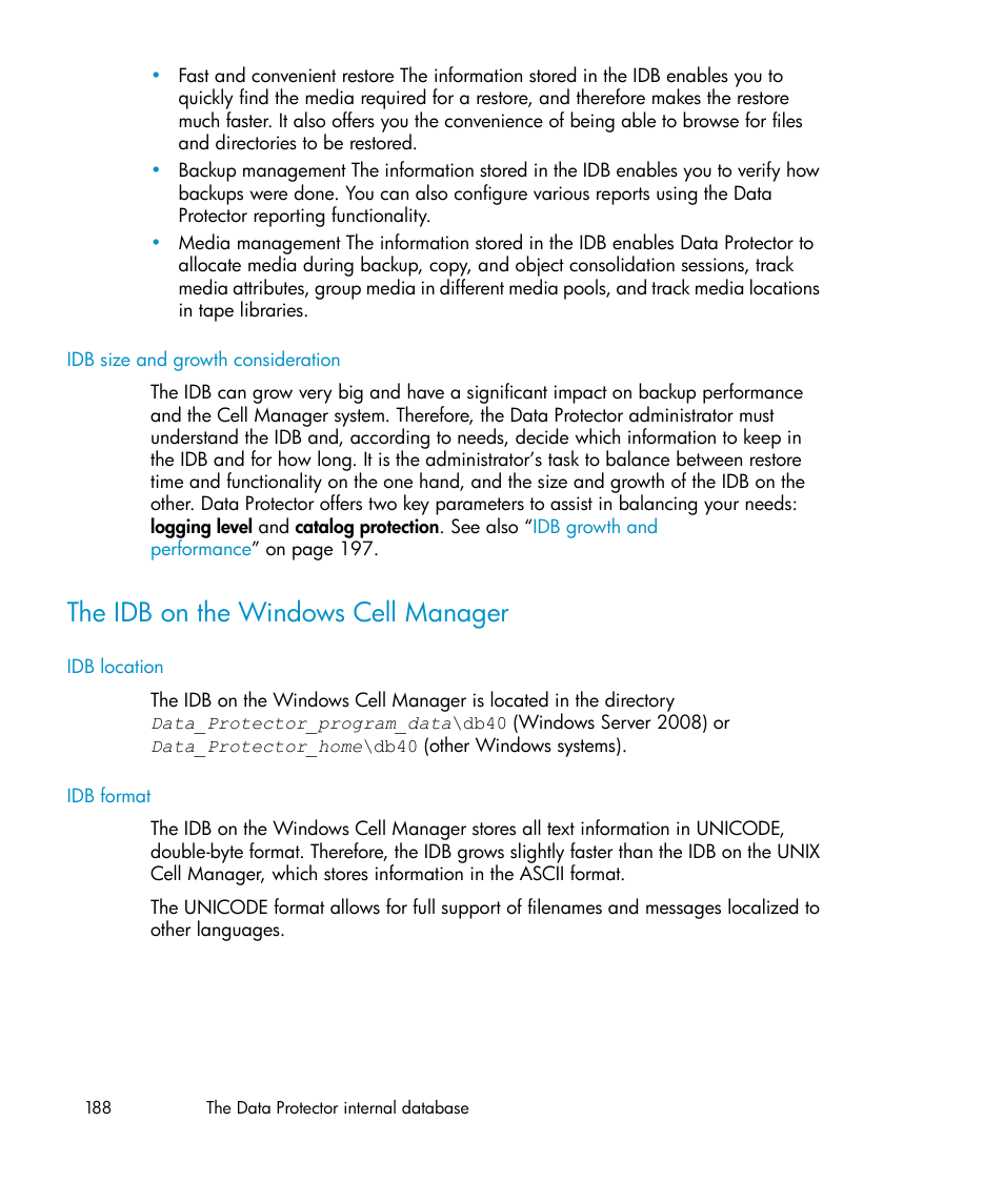 The idb on the windows cell manager | HP B6960-96035 User Manual | Page 188 / 422
