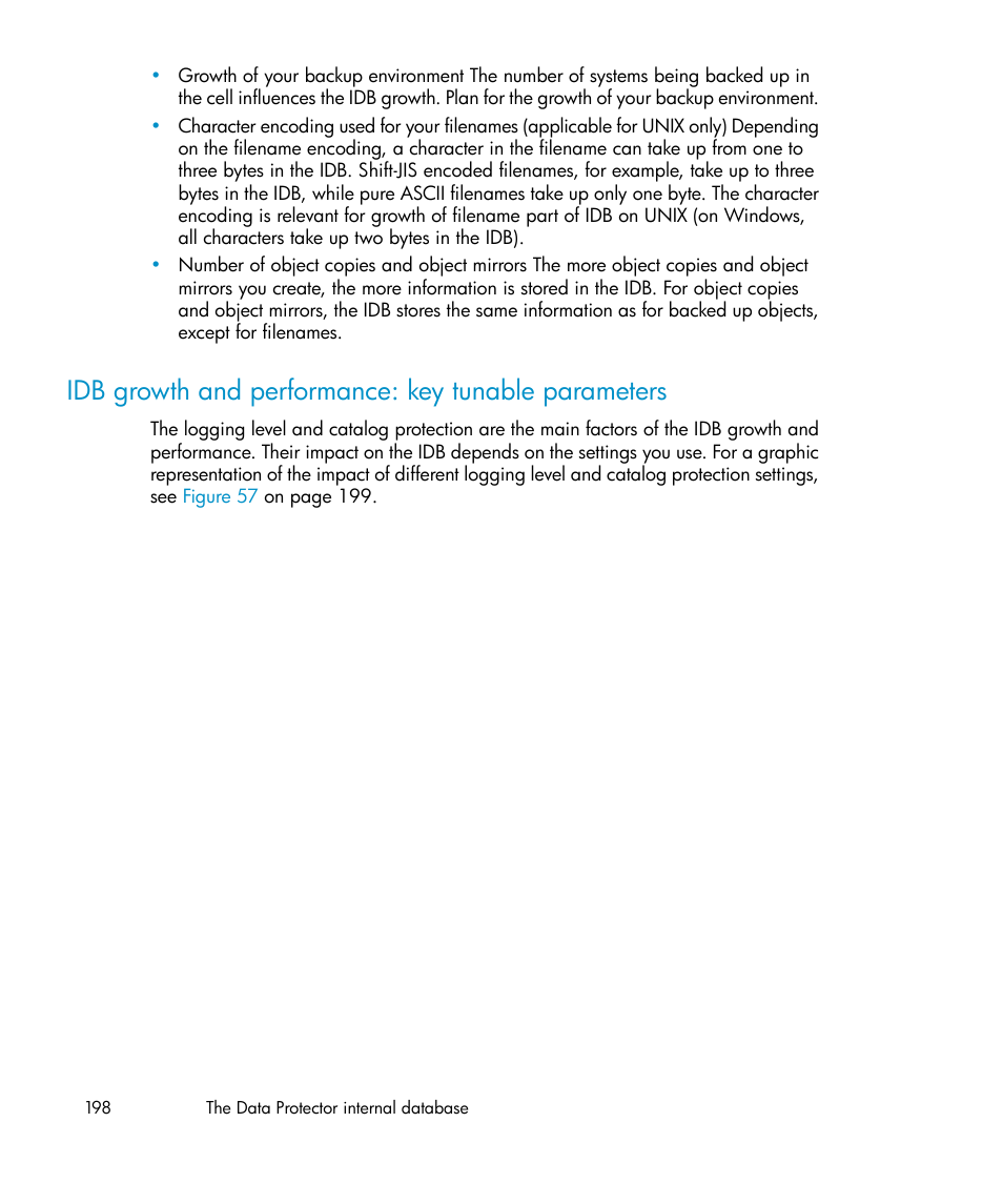 Idb growth and performance: key tunable parameters, Growth and performance: key tunable parameters, Idb growth and performance: key tunable | Parameters | HP B6960-96035 User Manual | Page 198 / 422