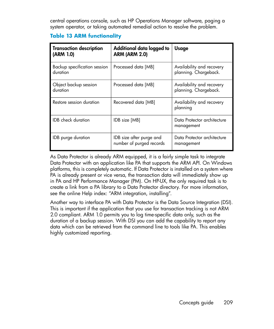 Arm functionality | HP B6960-96035 User Manual | Page 209 / 422