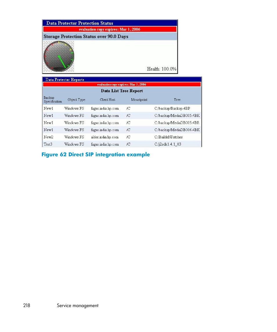 Direct sip integration example | HP B6960-96035 User Manual | Page 218 / 422