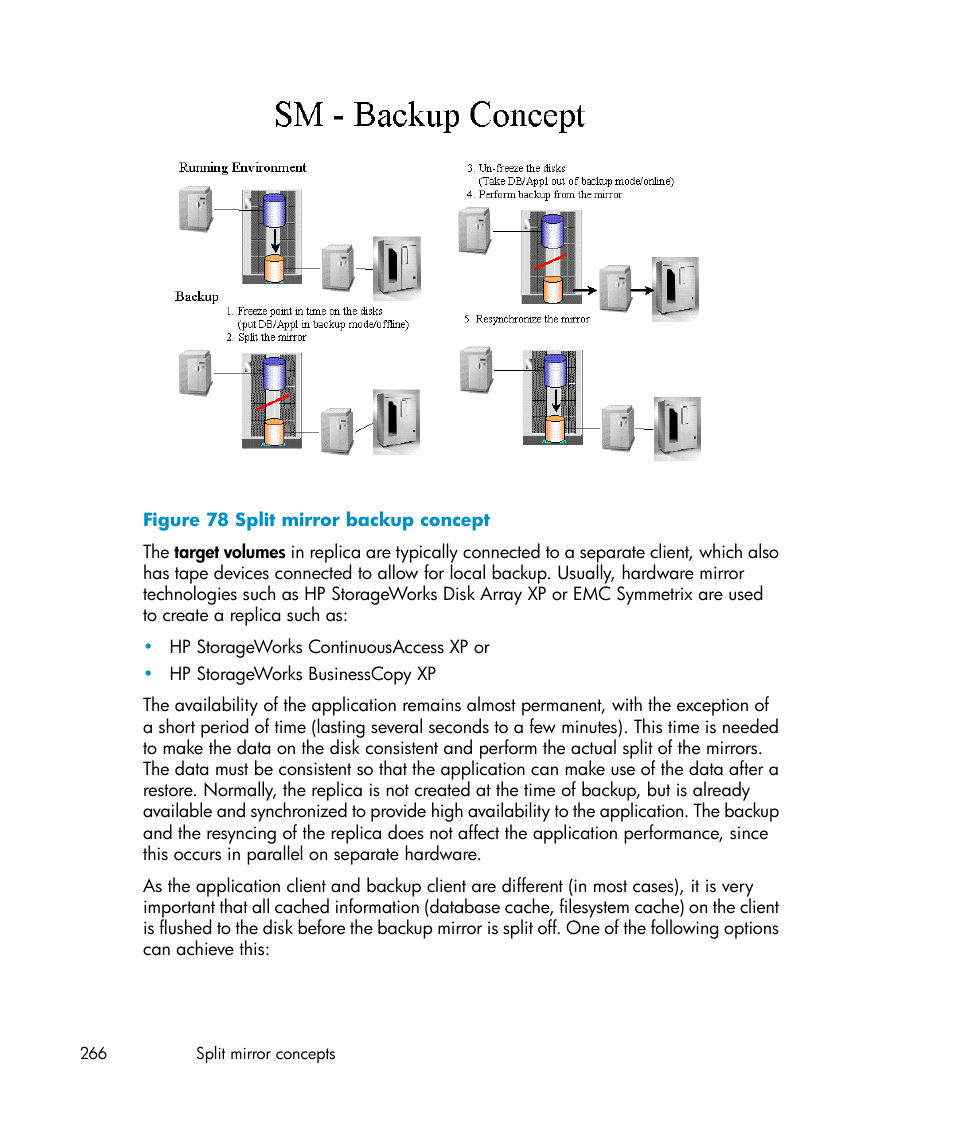 Split mirror backup concept, Figure 78 | HP B6960-96035 User Manual | Page 266 / 422