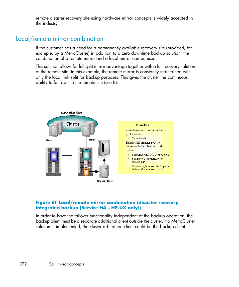 Local/remote mirror combination | HP B6960-96035 User Manual | Page 272 / 422