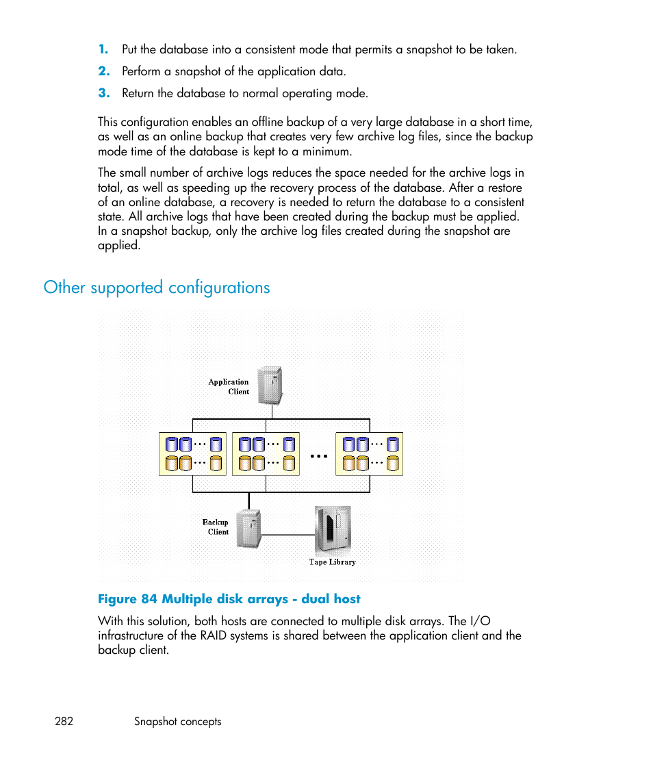 Other supported configurations, Multiple disk arrays - dual host | HP B6960-96035 User Manual | Page 282 / 422