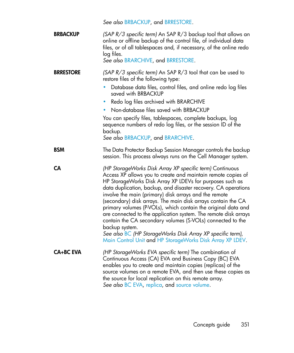 Ca+bc eva | HP B6960-96035 User Manual | Page 351 / 422