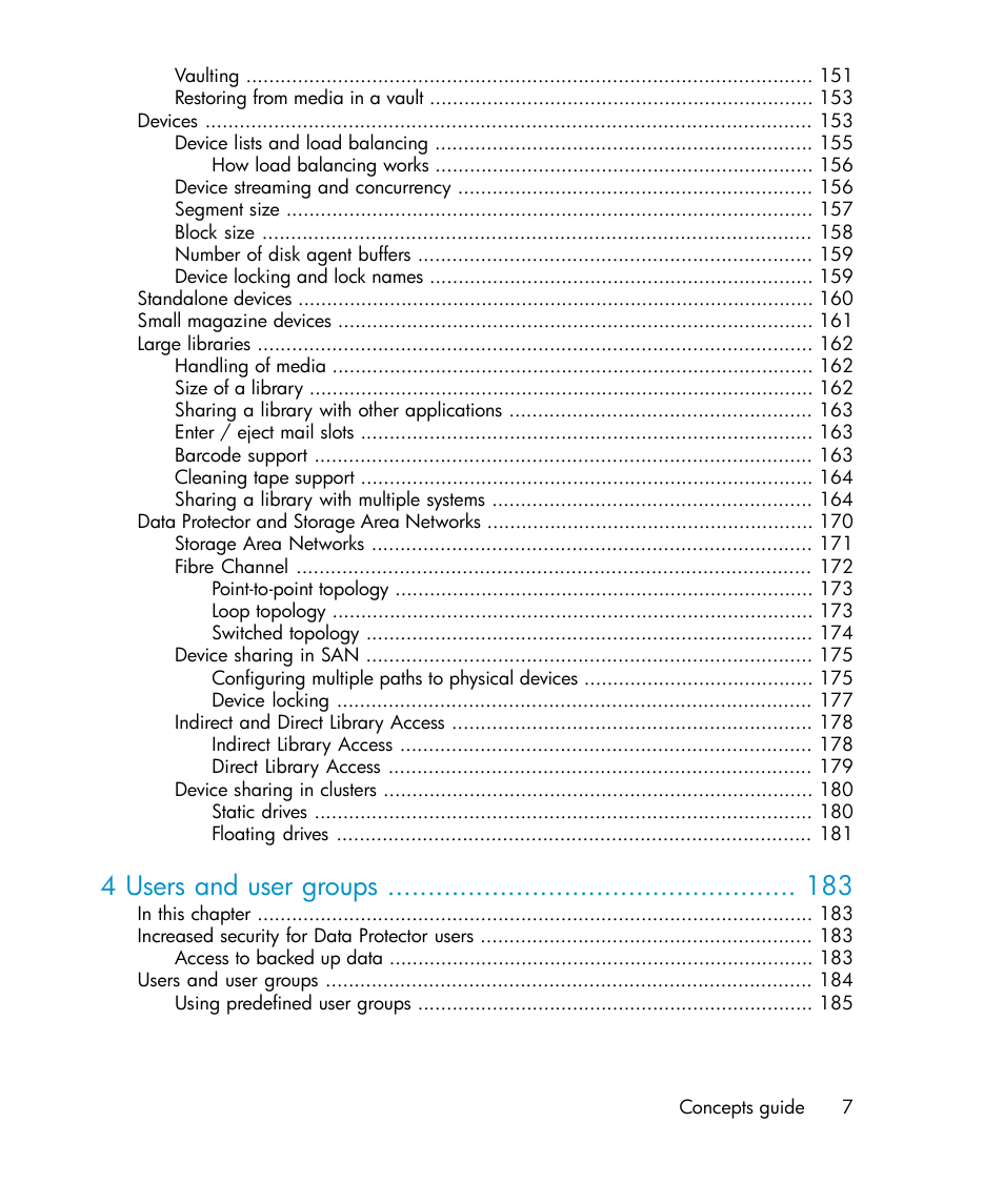 4 users and user groups | HP B6960-96035 User Manual | Page 7 / 422