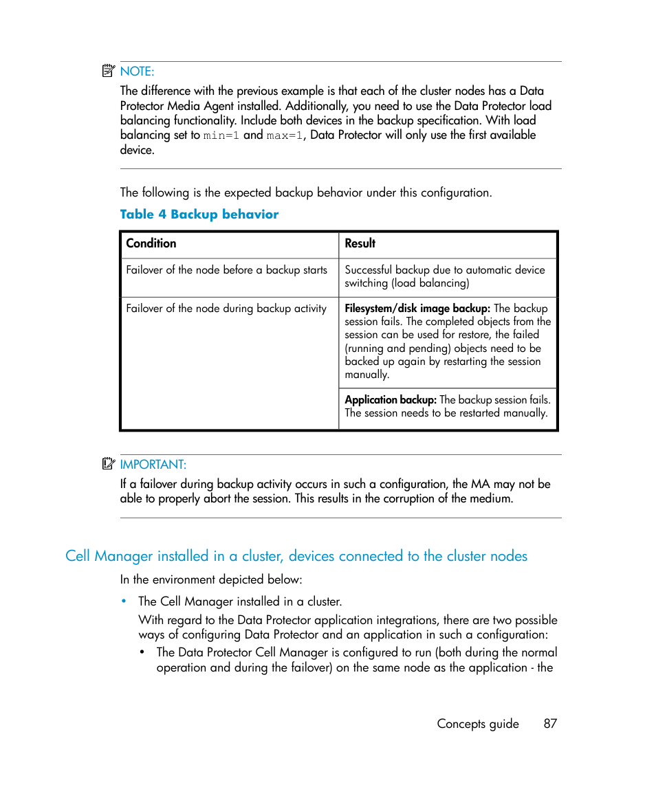 Backup behavior | HP B6960-96035 User Manual | Page 87 / 422
