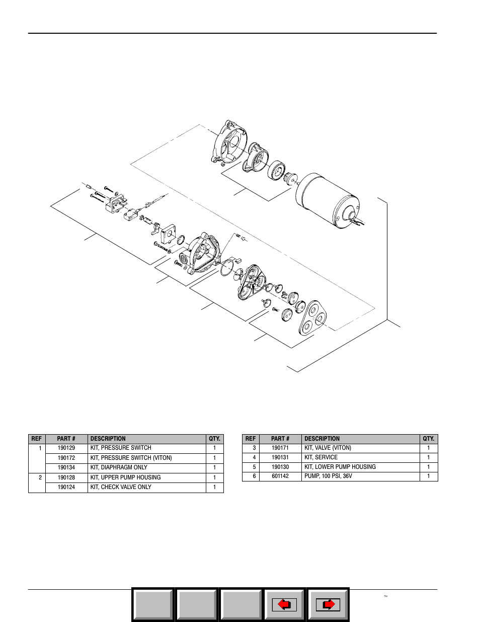 Pump breakdown, Parts list, Home find... go to | HP Concorde 608349 User Manual | Page 32 / 37