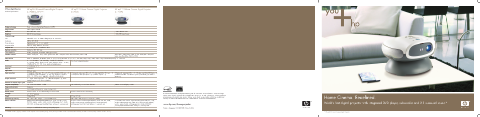 Home cinema. redefined | HP EP9012 User Manual | Page 14 / 14