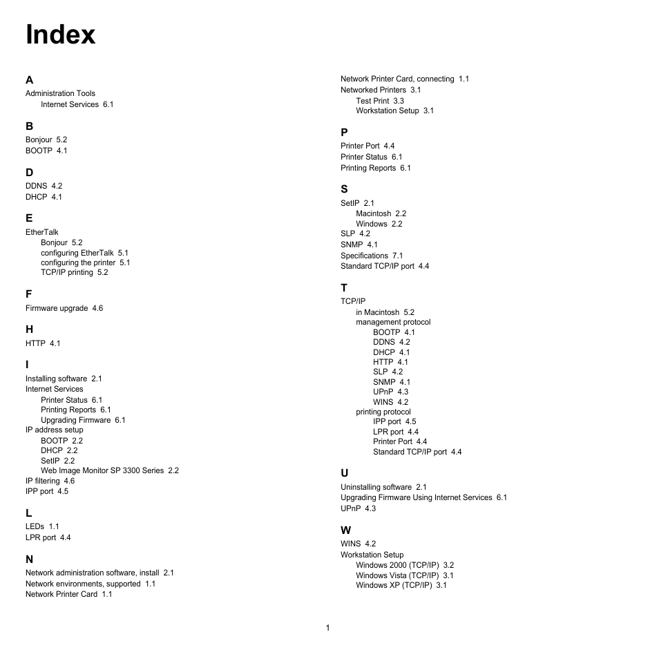 Index | HP SP 3300 User Manual | Page 100 / 105