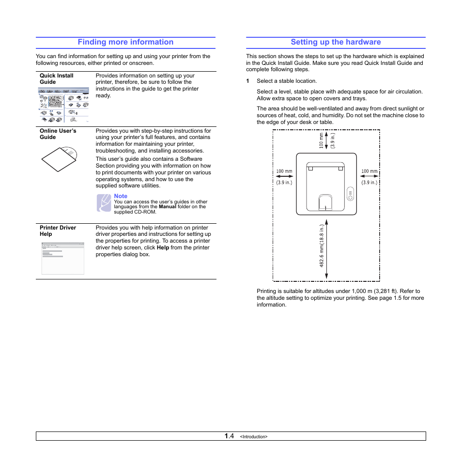 Finding more information, Setting up the hardware, Finding more information setting up the hardware | HP SP 3300 User Manual | Page 11 / 105