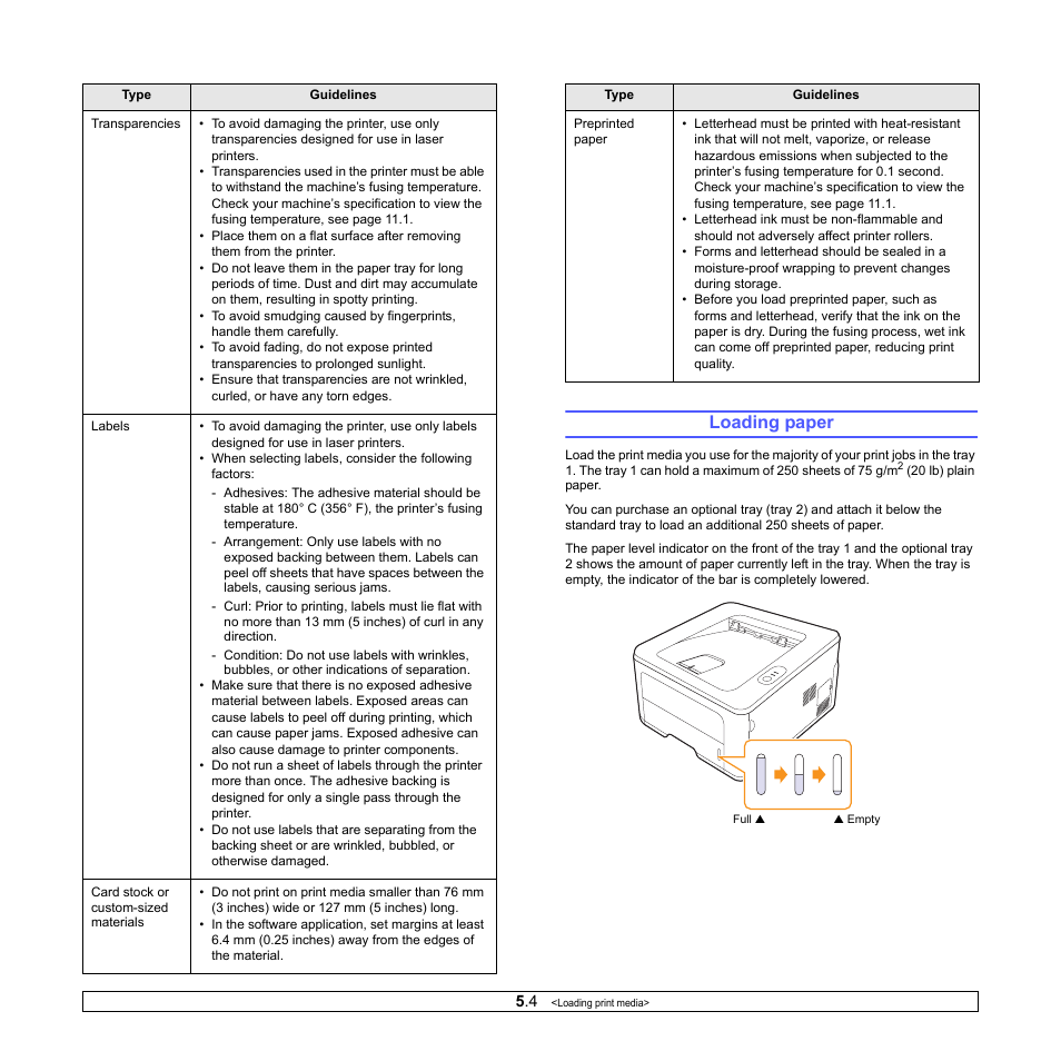 Loading paper | HP SP 3300 User Manual | Page 21 / 105