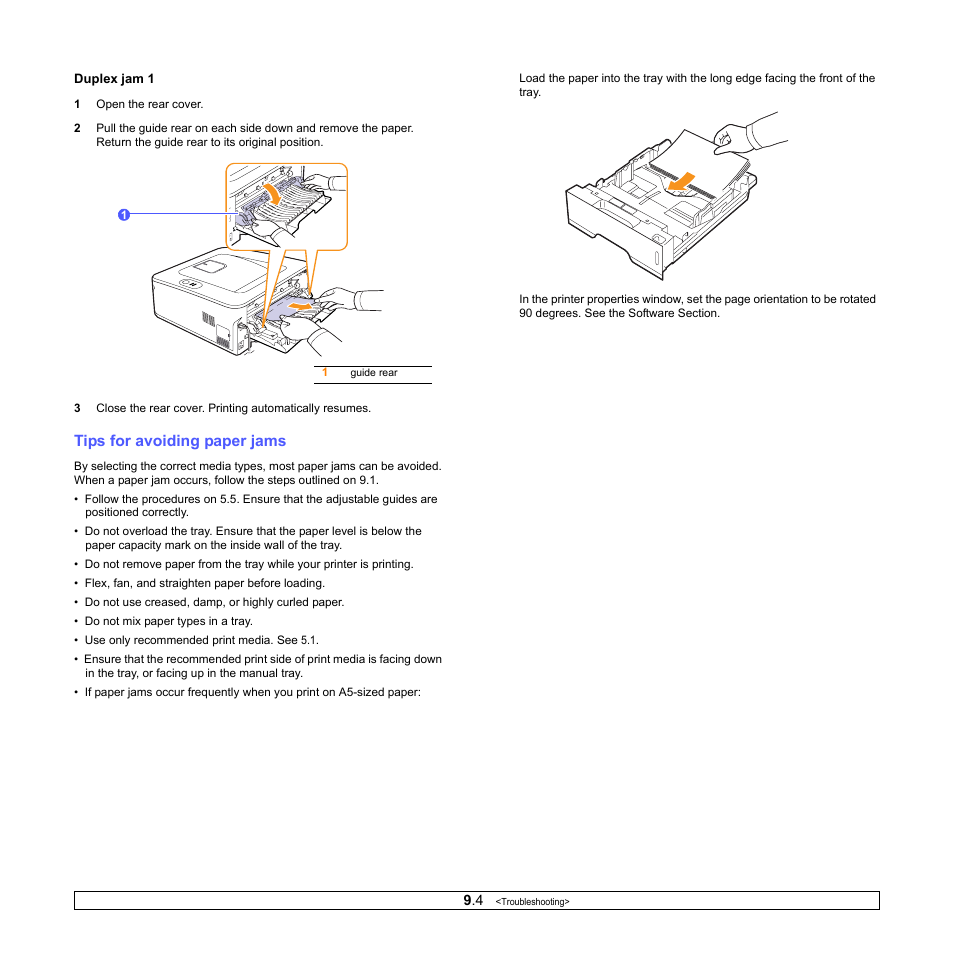 Tips for avoiding paper jams | HP SP 3300 User Manual | Page 35 / 105