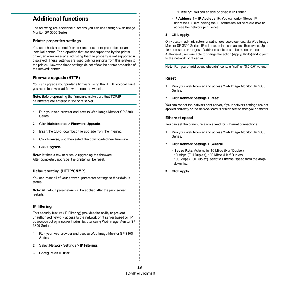 Additional functions | HP SP 3300 User Manual | Page 95 / 105