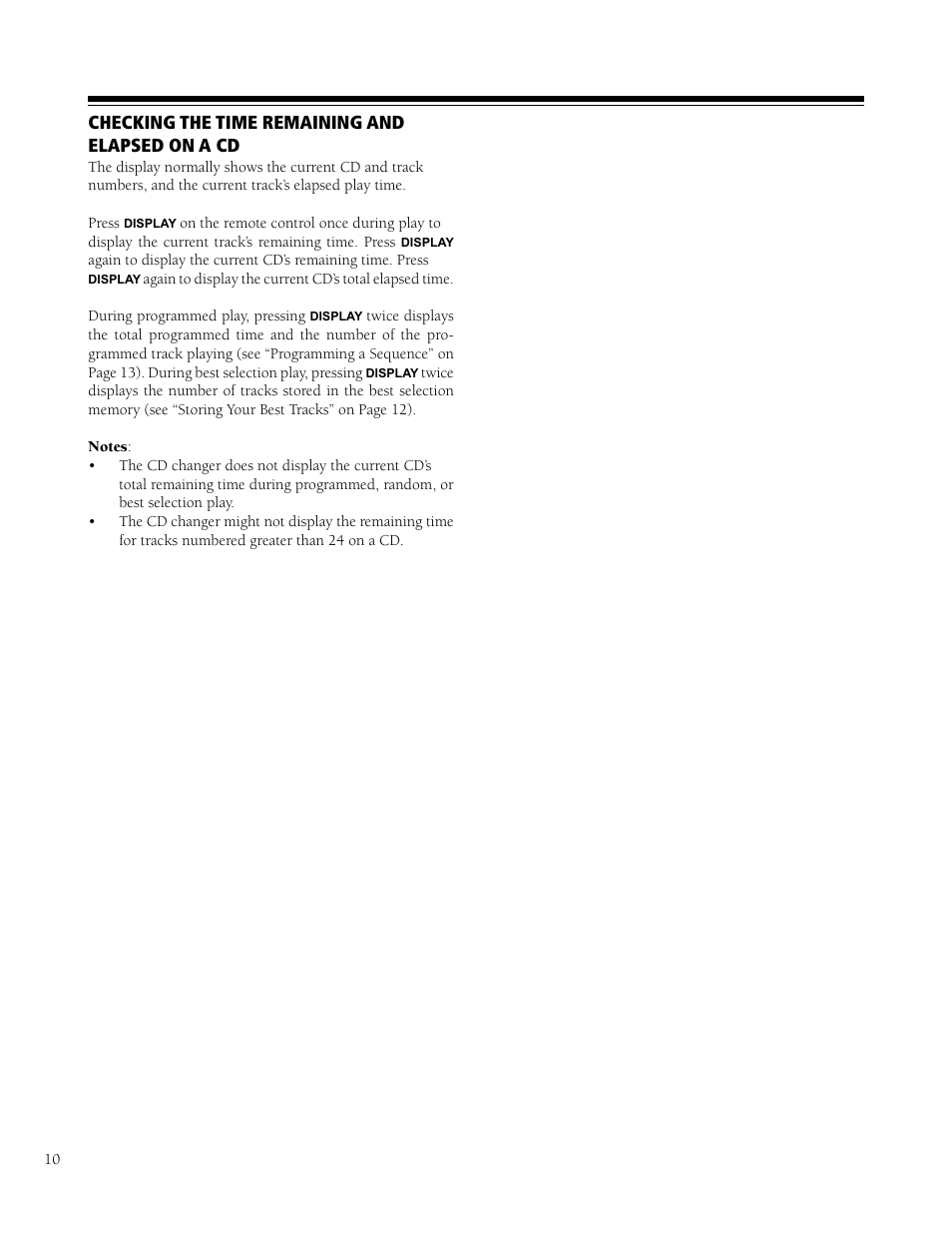 Checking the time remaining and elapsed on a cd | HP CD-9400 User Manual | Page 10 / 20