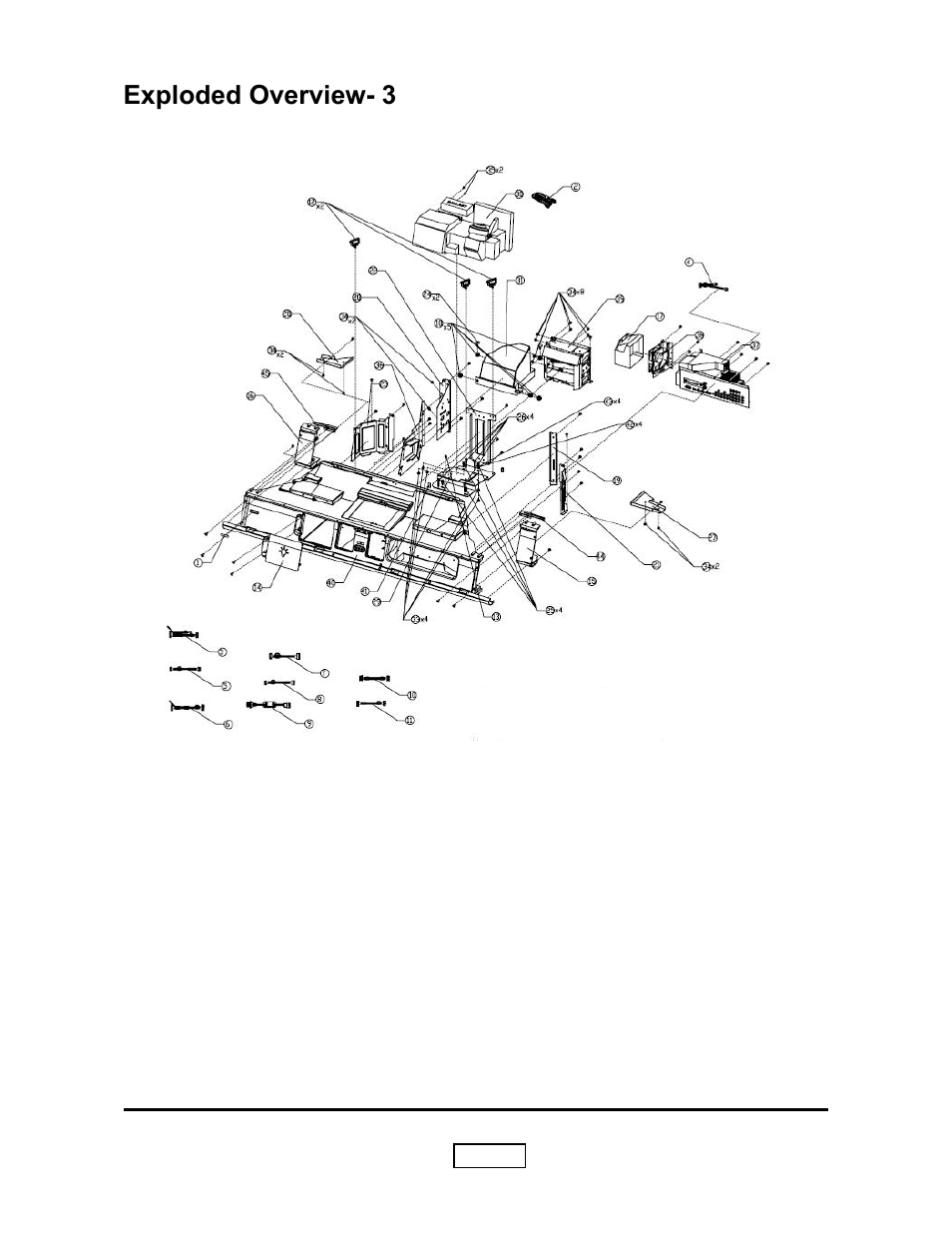 Exploded overview- 3 | HP L1735A User Manual | Page 62 / 78