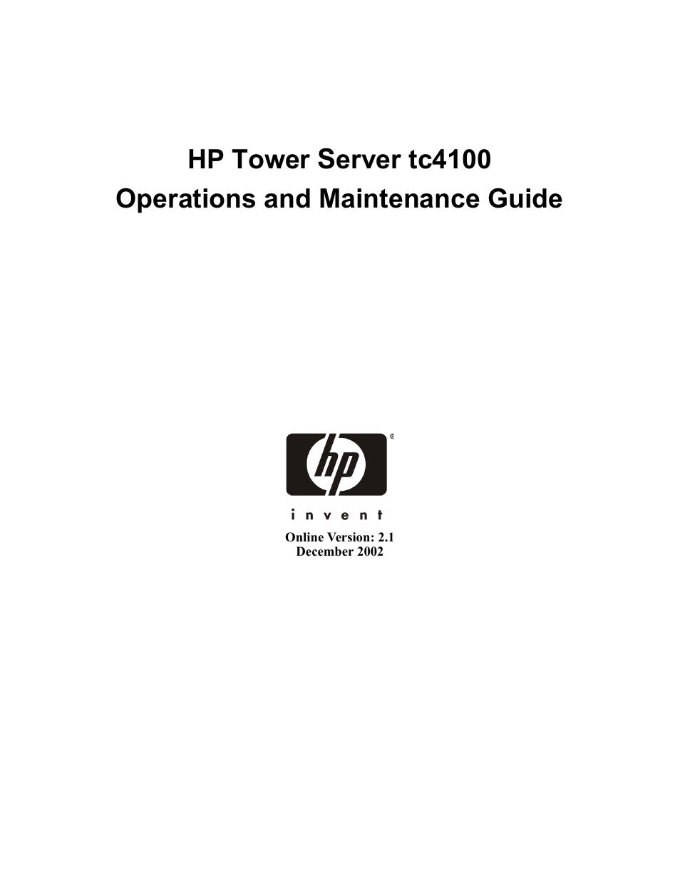 HP TC4100 User Manual | 130 pages