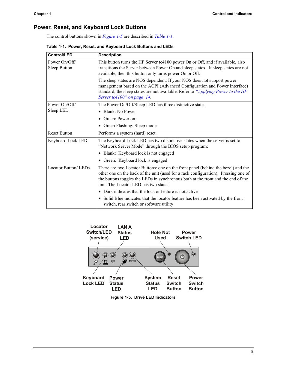 Power, reset, and keyboard lock buttons | HP TC4100 User Manual | Page 10 / 130