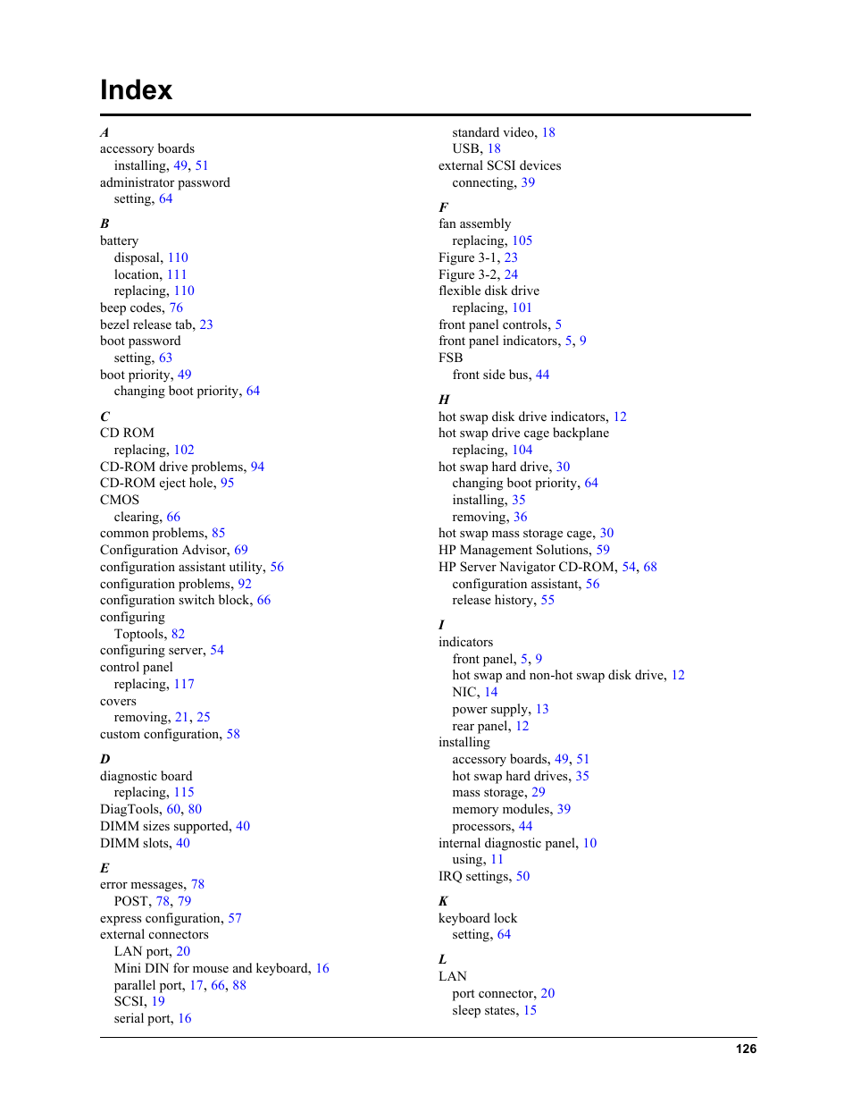 Index | HP TC4100 User Manual | Page 128 / 130
