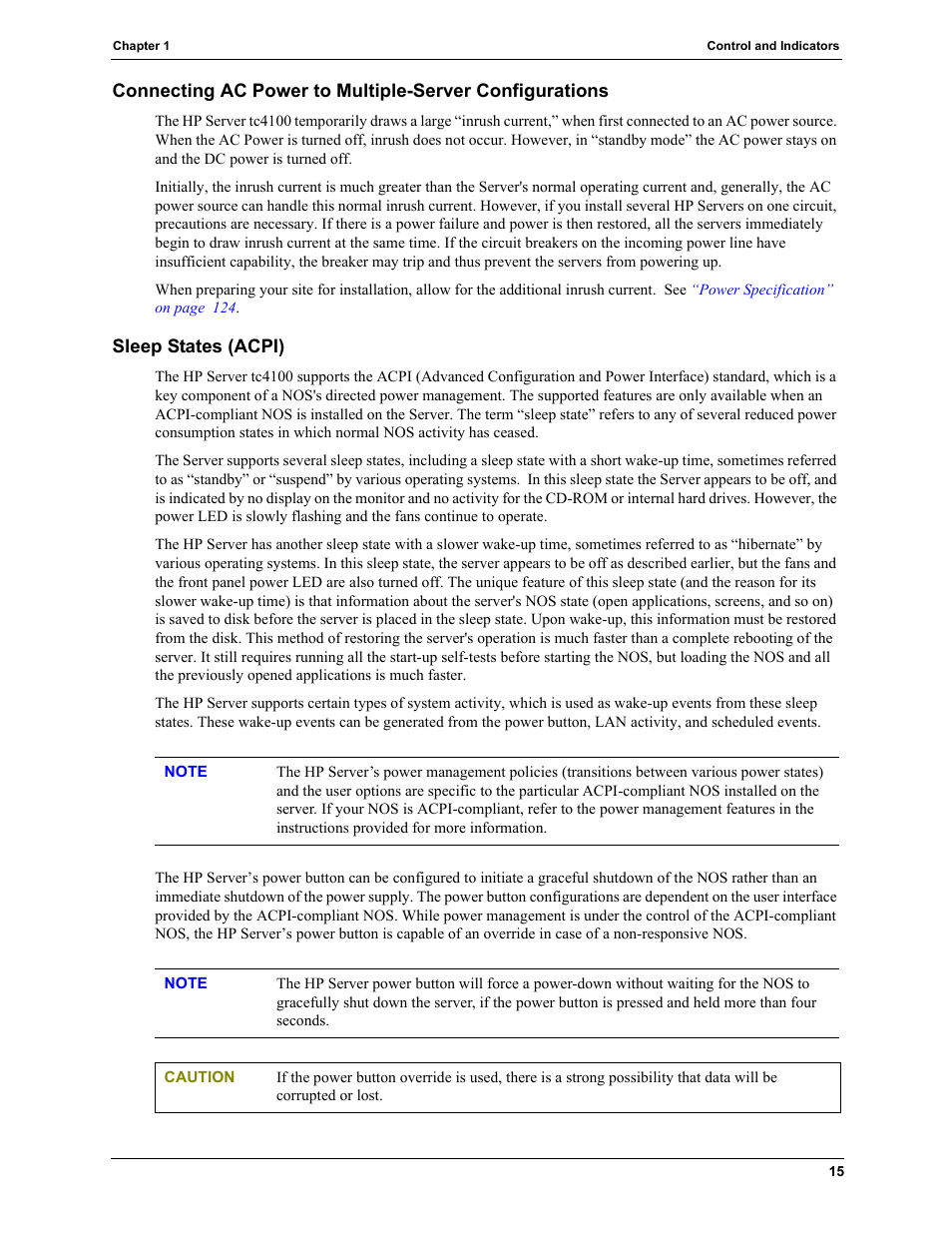 Sleep states (acpi) | HP TC4100 User Manual | Page 17 / 130