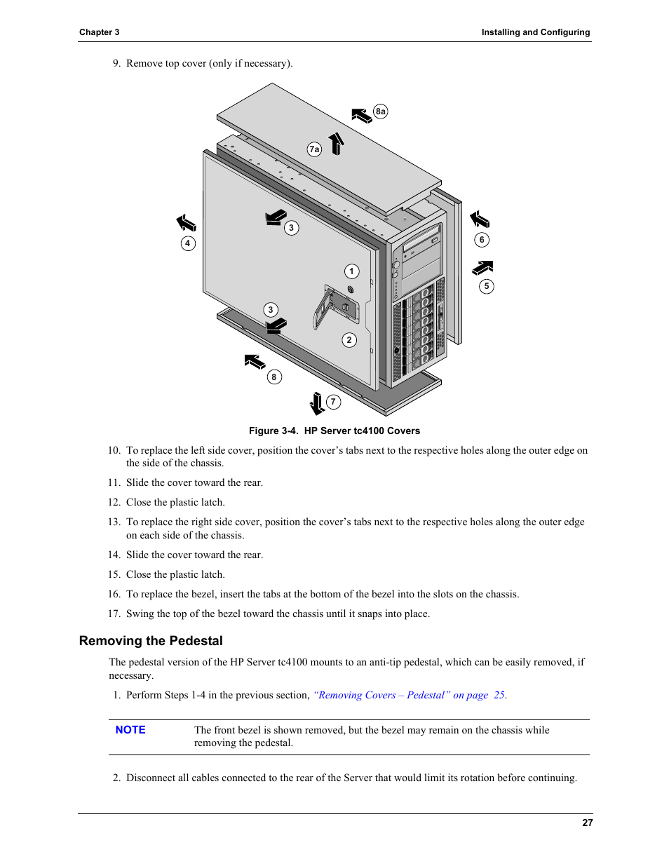 Removing the pedestal | HP TC4100 User Manual | Page 29 / 130