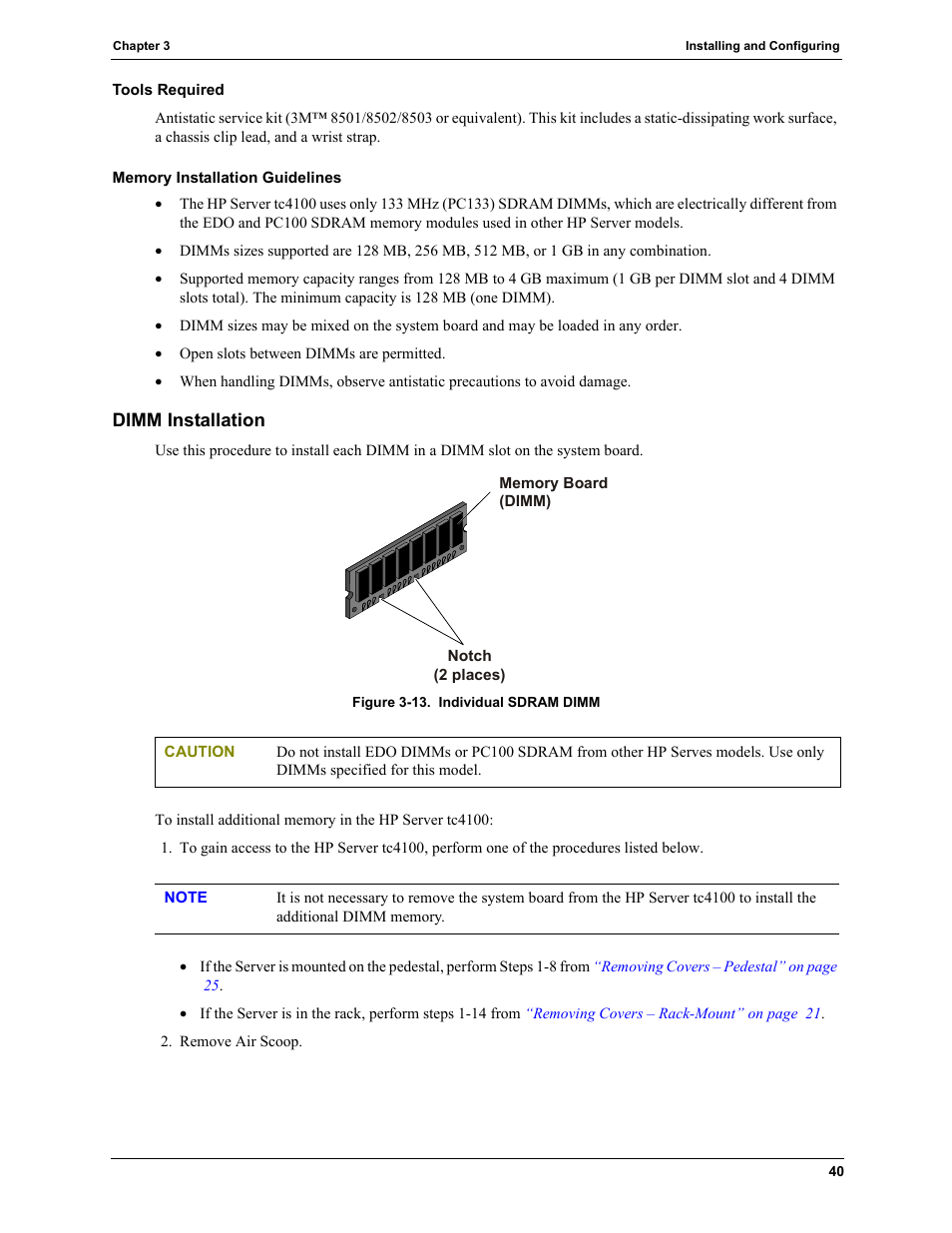 Dimm installation | HP TC4100 User Manual | Page 42 / 130