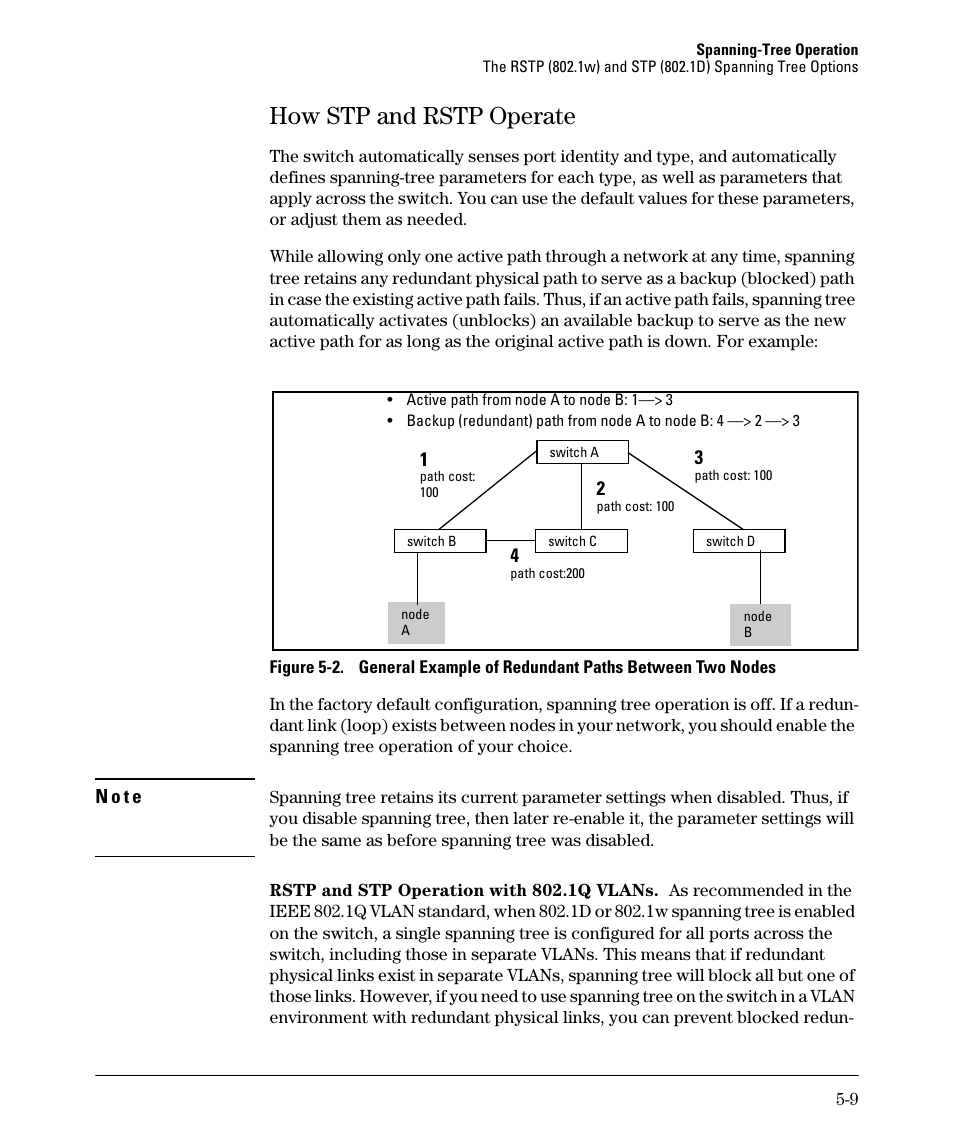 How stp and rstp operate, How stp and rstp operate -9, How stp and rstp operate -8 | HP 2610-PWR User Manual | Page 117 / 364