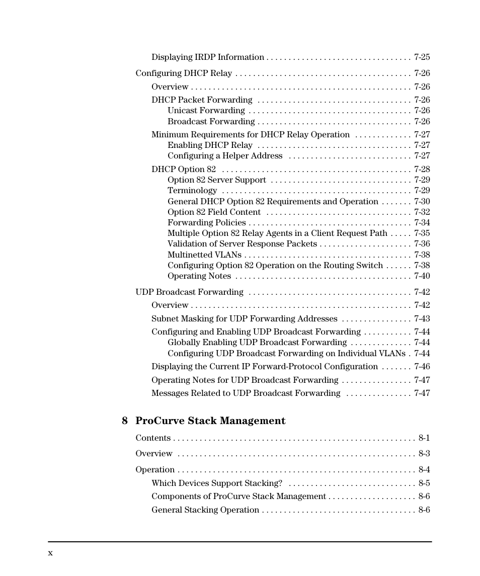8 procurve stack management | HP 2610-PWR User Manual | Page 12 / 364