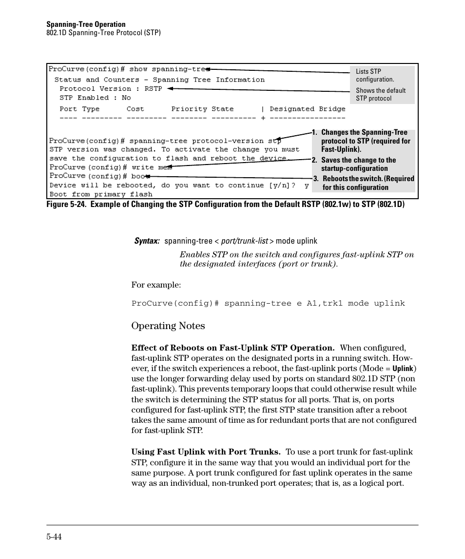 Operating notes, Operating notes -44 | HP 2610-PWR User Manual | Page 152 / 364