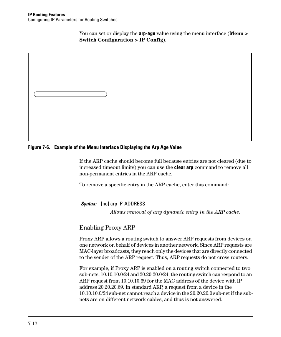 Enabling proxy arp, Enabling proxy arp -12 | HP 2610-PWR User Manual | Page 270 / 364