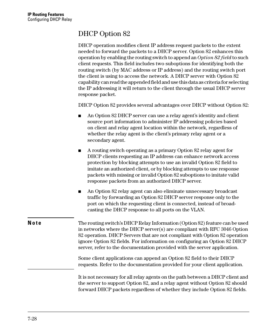 Dhcp option 82, Dhcp option 82 -28 | HP 2610-PWR User Manual | Page 286 / 364