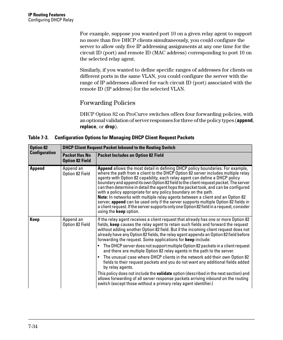 Forwarding policies, Forwarding policies -34 | HP 2610-PWR User Manual | Page 292 / 364