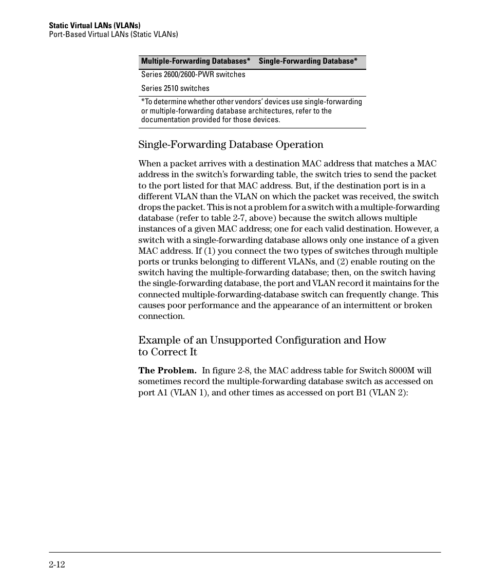 Single-forwarding database operation | HP 2610-PWR User Manual | Page 38 / 364