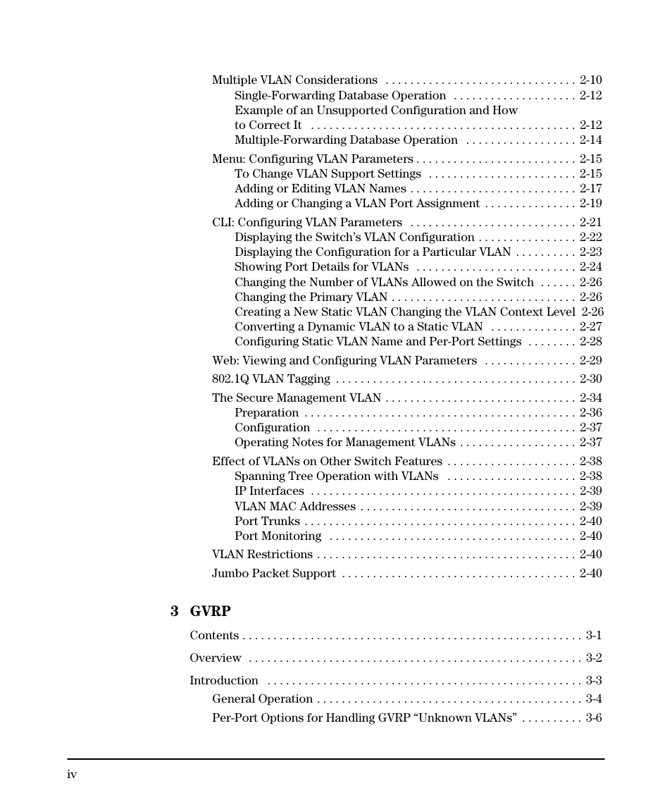 3 gvrp | HP 2610-PWR User Manual | Page 6 / 364