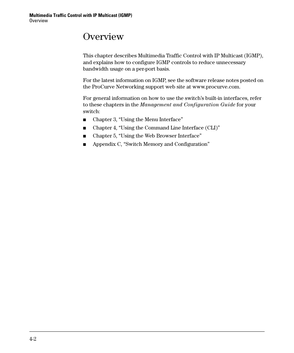 Overview, Overview -2 | HP 2610-PWR User Manual | Page 86 / 364
