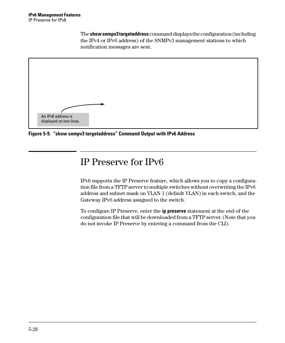 Ip preserve for ipv6 | HP 6200YL User Manual | Page 132 / 314