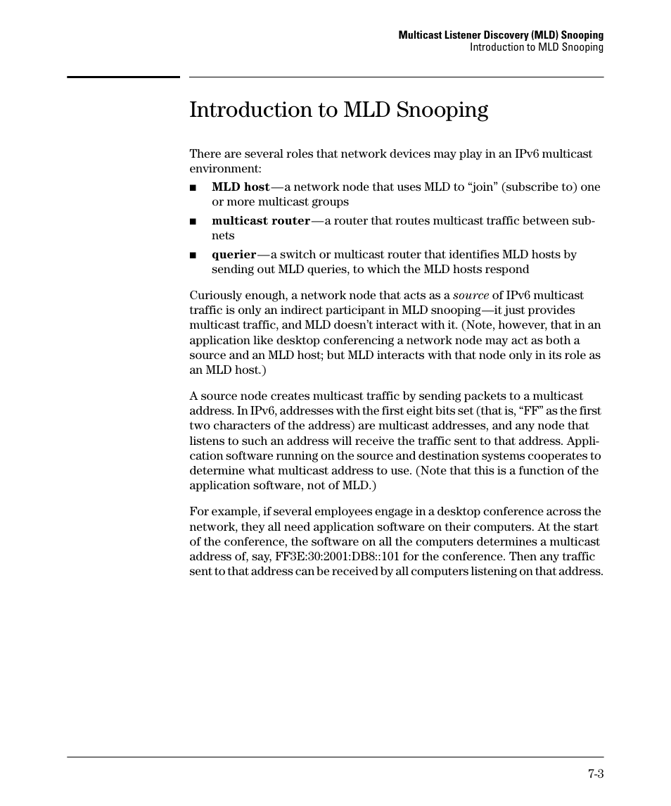 Introduction to mld snooping | HP 6200YL User Manual | Page 157 / 314