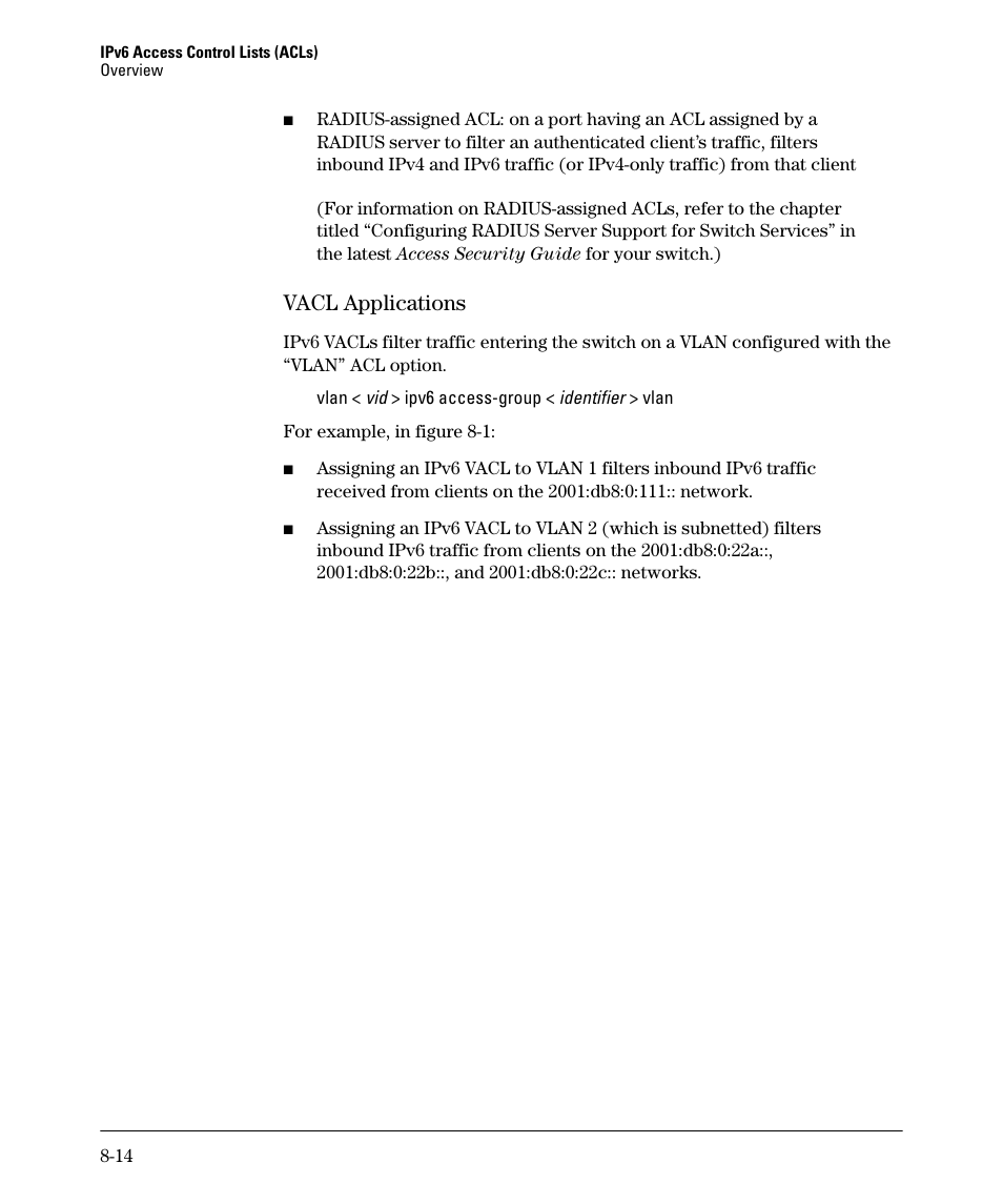 Vacl applications, Vacl applications -14 | HP 6200YL User Manual | Page 190 / 314